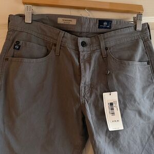 Ag The Matchbox Slim Straight Usa Made Stretch Jeans. Gray, Men's New With Tags